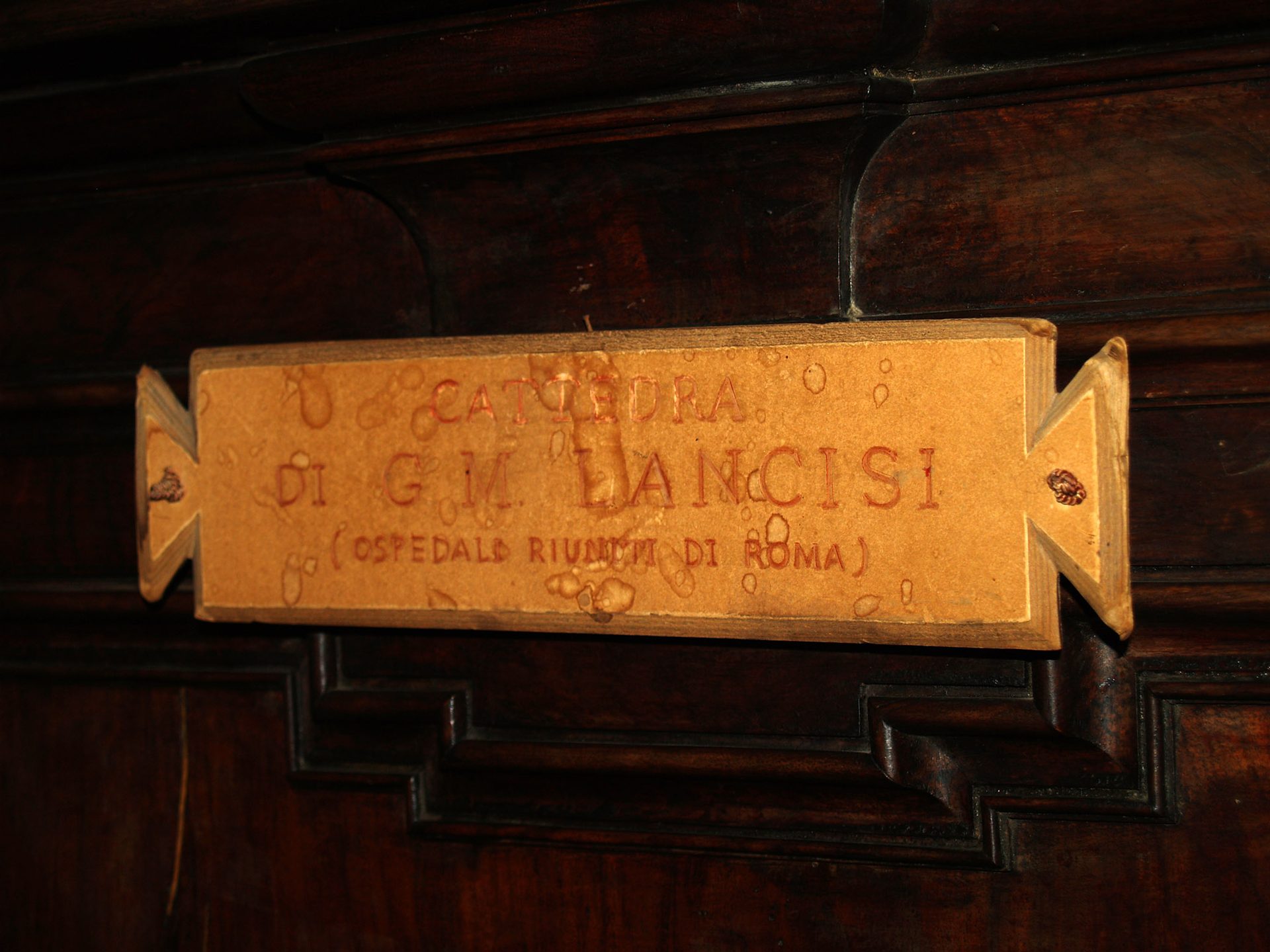 Lancisi's academic chair, Roma (3).jpg